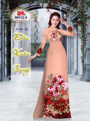 Vải Áo Dài Hoa Cẩm Chướng AD MH12 23